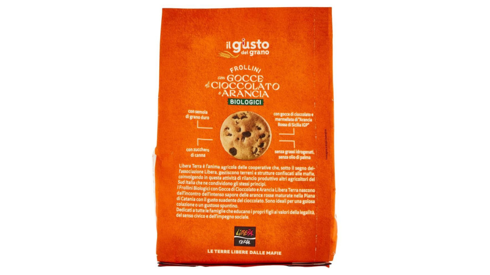 Libera Terra Il Giusto Gusto Del Grano Frollini Con Gocce Di Cioccolato E Arancia Biologici 300 G