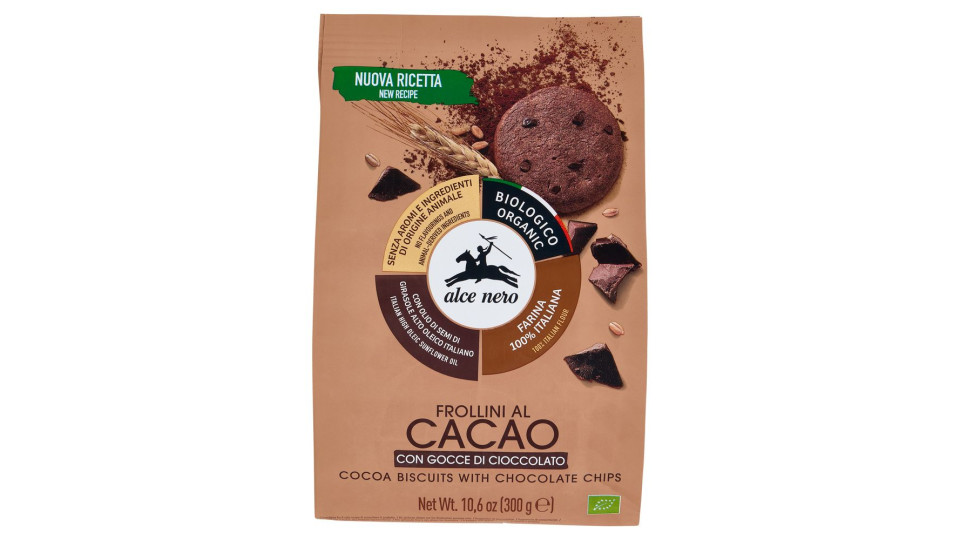 Alce Nero Frollini Al Cacao Con Gocce Di Cioccolato 300 G