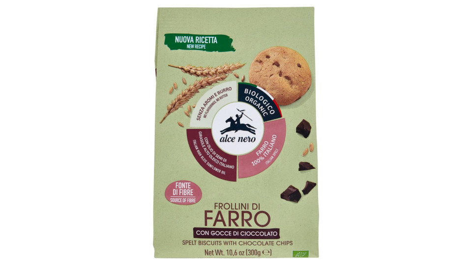 Alce Nero Frollini Di Farro Con Gocce Di Cioccolato 300 G