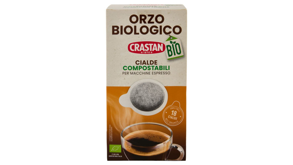 Crastan Bio Orzo Biologico Cialde Compostabili Per Macchine Espresso 18 X 6 G