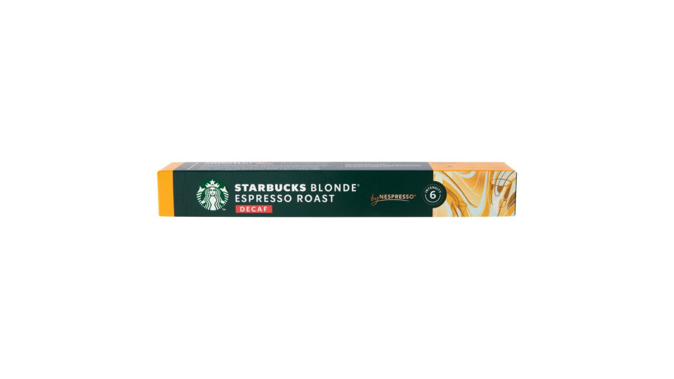 Starbucks Decaf Blonde Espresso Roast By Nespresso Caffè Decaffeinato 10 Capsule 55 G