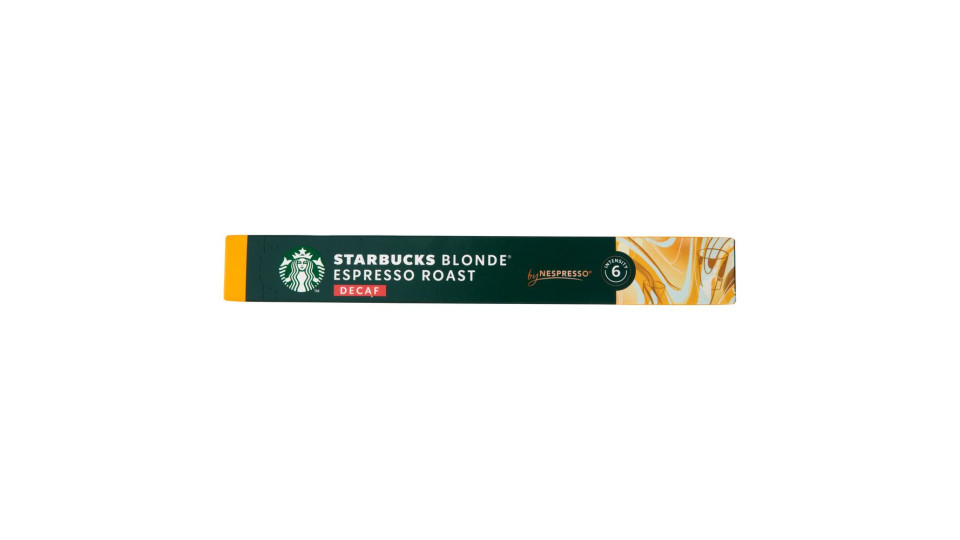 Starbucks Decaf Blonde Espresso Roast By Nespresso Caffè Decaffeinato 10 Capsule 55 G