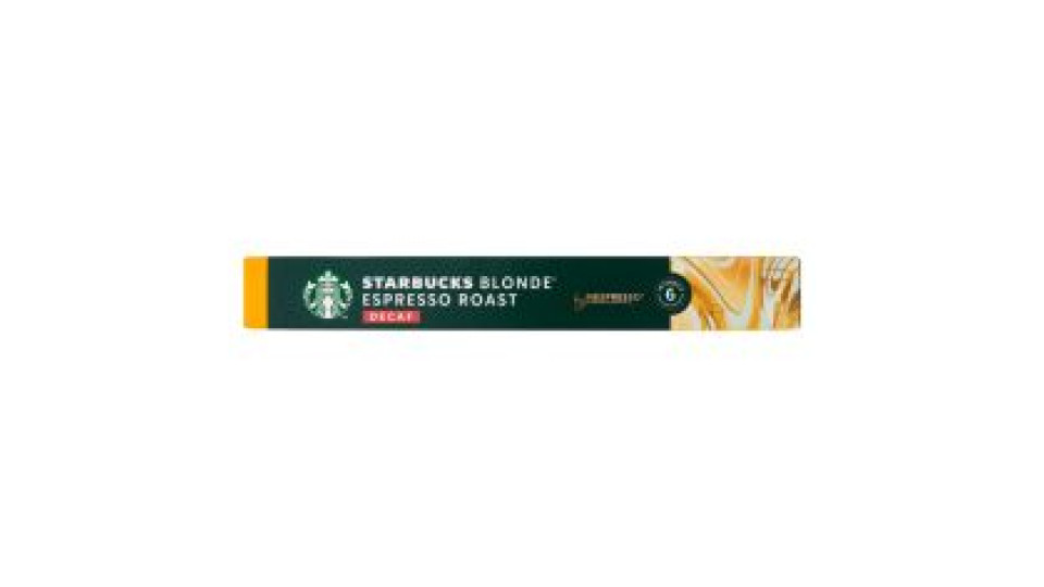Starbucks Decaf Blonde Espresso Roast By Nespresso Caffè Decaffeinato 10 Capsule 55 G