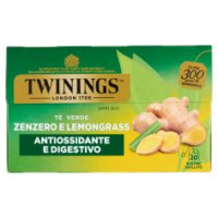 Twinings Zenzero E Lemongrass Tè Verde Aromatizzato Antiossidante E Digestivo 20 Filtri The 40 G
