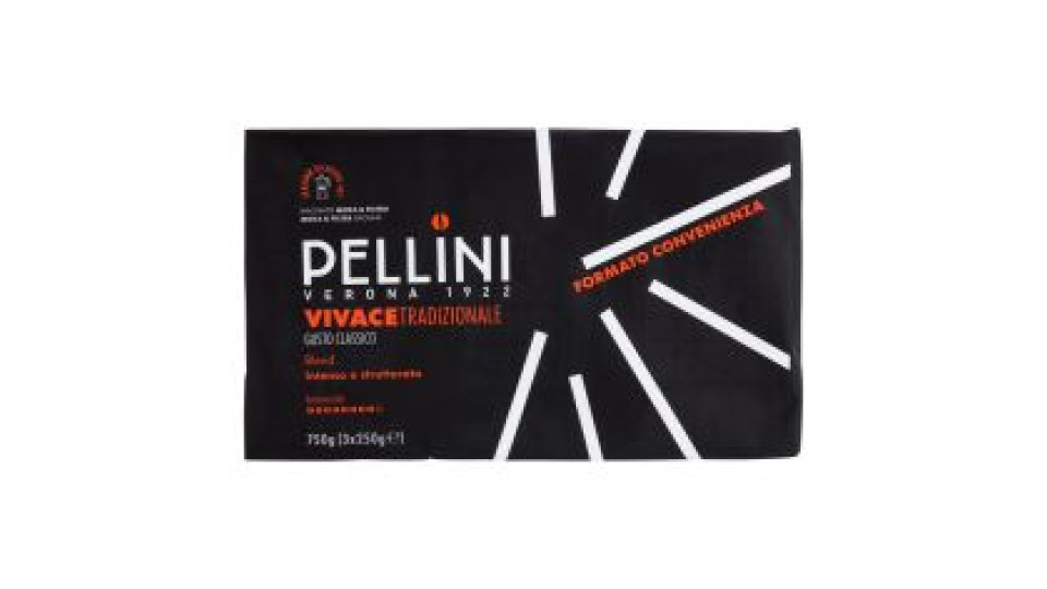 Pellini Vivace Tradizionale Gusto Classico Macinato Moka & Filtro 3 X 250 G
