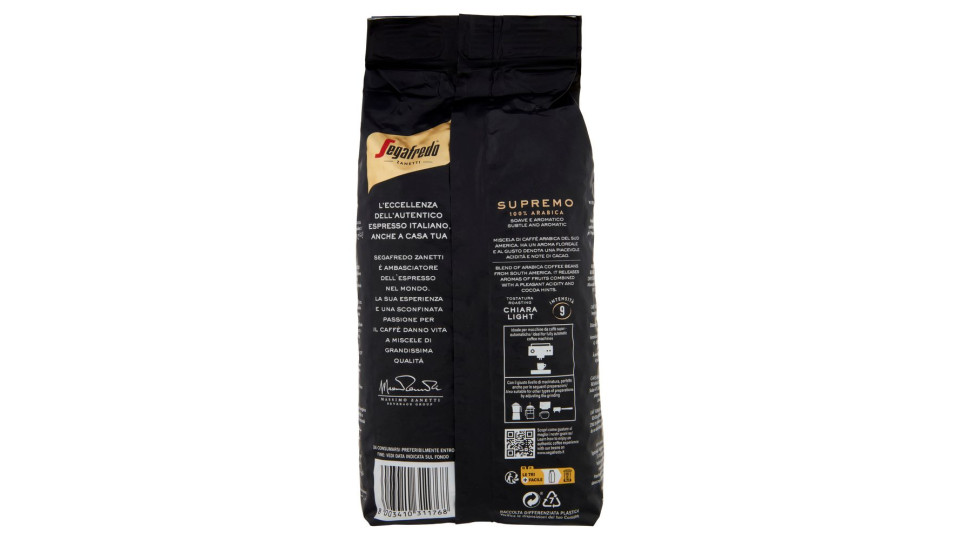Segafredo Zanetti Espresso Supremo 100% Arabica In Grani 500 G