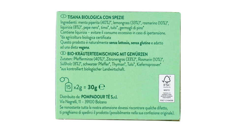 Pompadour Namaste Respiro Del Bosco 15 X 2 G