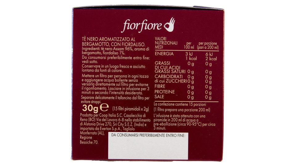 Tè Earl Grey Con Petali Di Fiordaliso Filtri Piramidali Compostabili* 15 X 2 G
