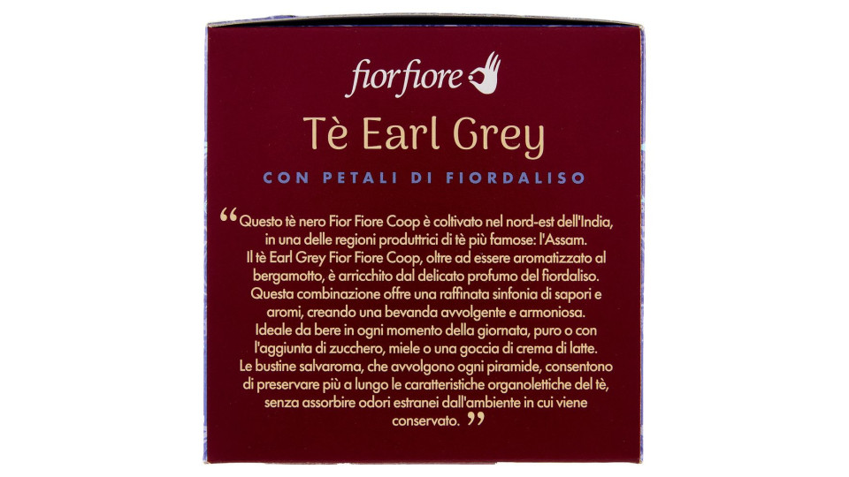 Tè Earl Grey Con Petali Di Fiordaliso Filtri Piramidali Compostabili* 15 X 2 G
