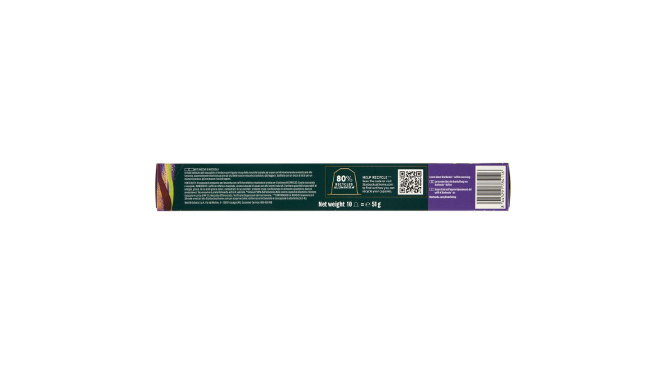 Starbucks Chocolate Hazelnut By Nespresso Caffè Con Aroma Cioccolato E Nocciola 10 Capsule 51g
