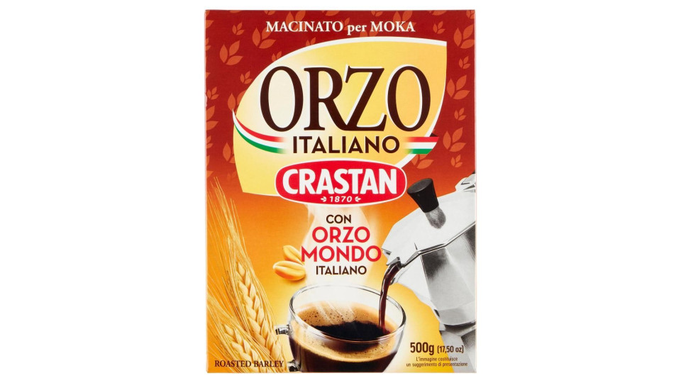 Crastan Orzo Italiano Macinato Per Moka Con Orzo Mondo Italiano 500 G