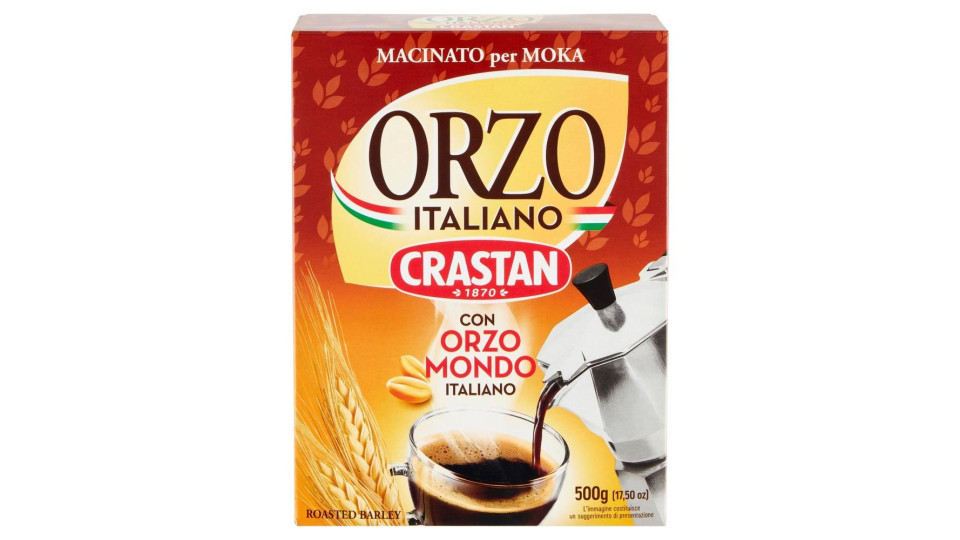 Crastan Orzo Italiano Macinato Per Moka Con Orzo Mondo Italiano 500 G