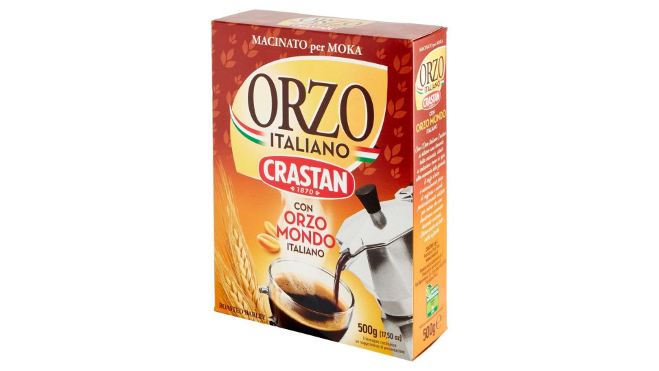 Crastan Orzo Italiano Macinato Per Moka Con Orzo Mondo Italiano 500 G