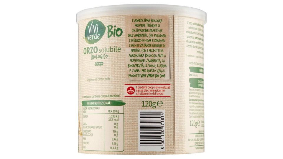 Orzo Solubile Biologico 120 G