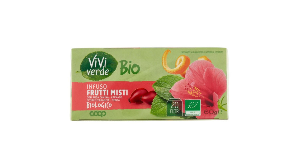Infuso Frutti Misti Con Rosa Canina, Karkadè, Scorze D'arancia, Menta Biologico 20 Filtri 60 G