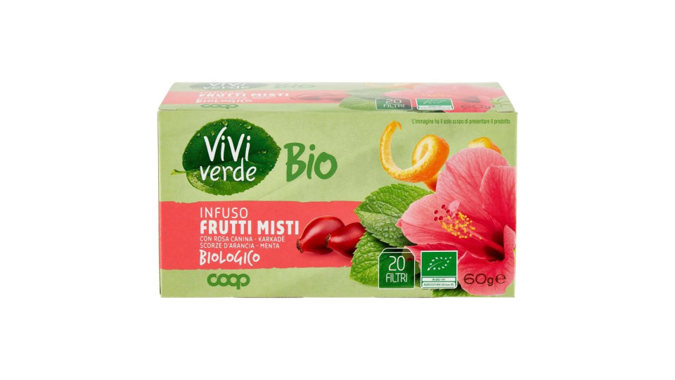 Infuso Frutti Misti Con Rosa Canina, Karkadè, Scorze D'arancia, Menta Biologico 20 Filtri 60 G