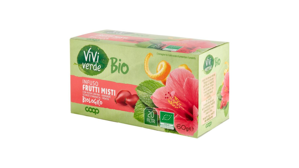 Infuso Frutti Misti Con Rosa Canina, Karkadè, Scorze D'arancia, Menta Biologico 20 Filtri 60 G