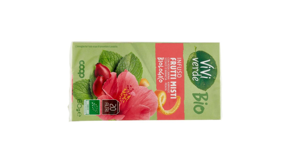Infuso Frutti Misti Con Rosa Canina, Karkadè, Scorze D'arancia, Menta Biologico 20 Filtri 60 G
