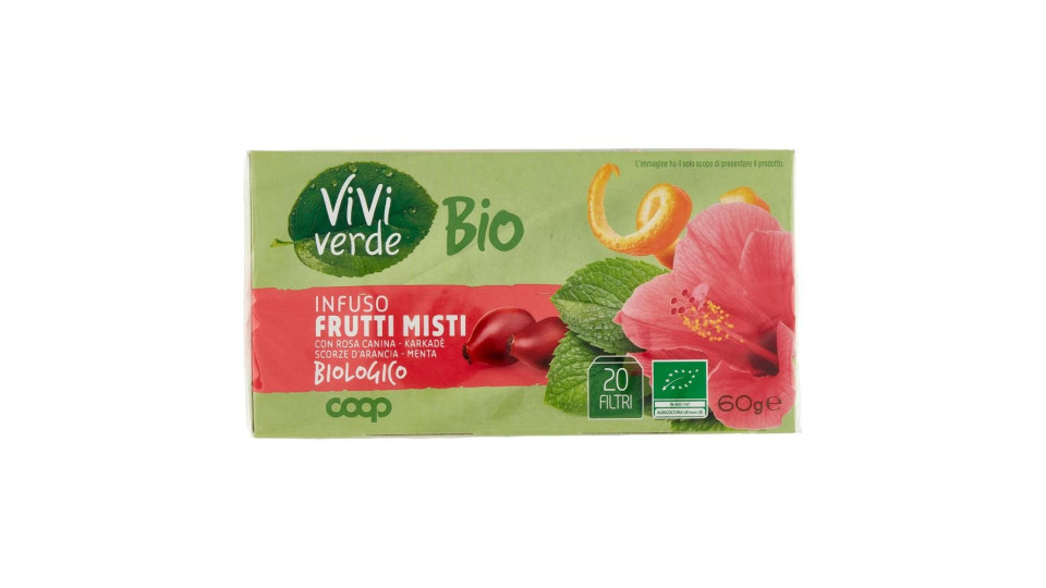 Infuso Frutti Misti Con Rosa Canina, Karkadè, Scorze D'arancia, Menta Biologico 20 Filtri 60 G
