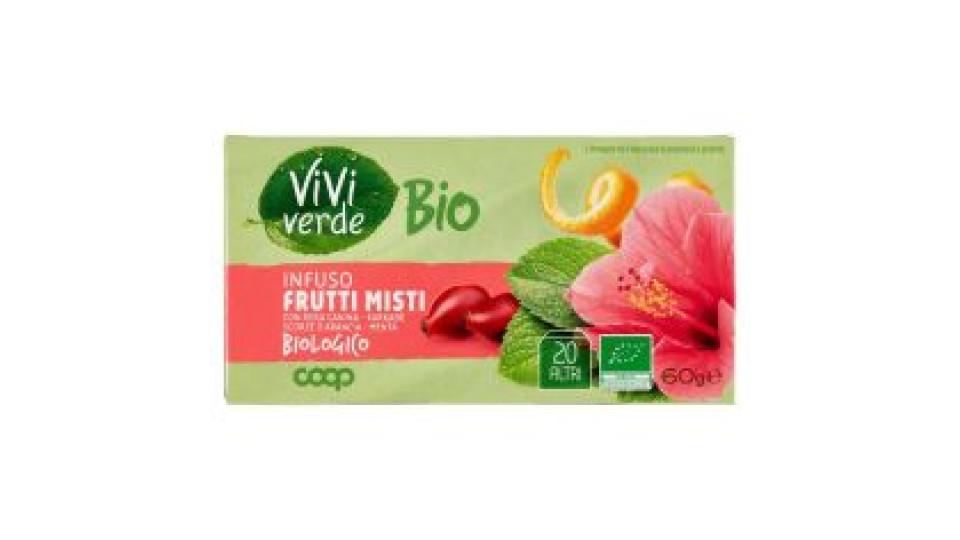 Infuso Frutti Misti Con Rosa Canina, Karkadè, Scorze D'arancia, Menta Biologico 20 Filtri 60 G