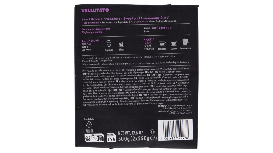 Pellini Vellutato Macinato Espresso 2 X 250 G