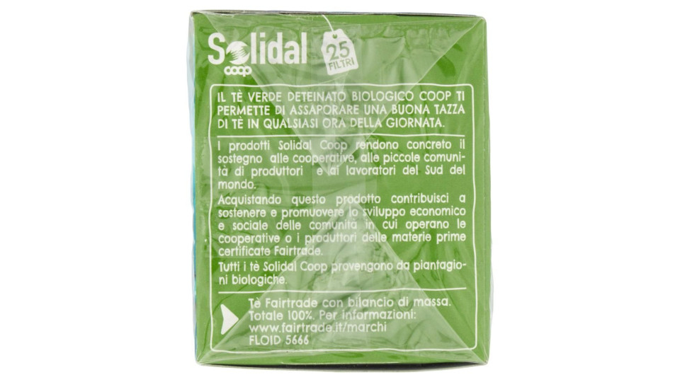 Tè Verde Deteinato Biologico 25 Filtri 35 G