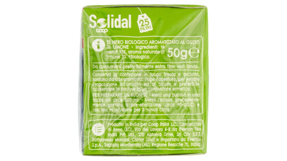 Tè Al Limone Biologico 25 Filtri 50 G