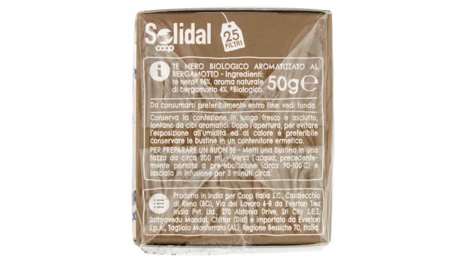 Tè Earl Grey Biologico 25 Filtri 50 G