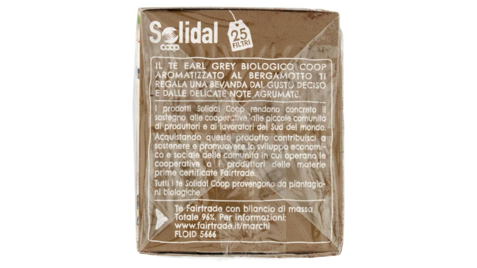 Tè Earl Grey Biologico 25 Filtri 50 G