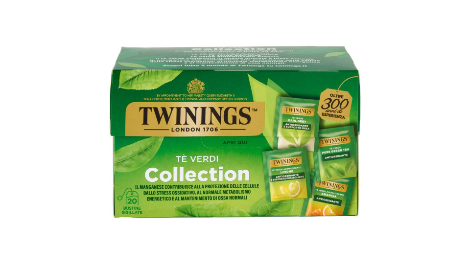 Twinings Tè Verdi Collection Confezione Con 5 Diversi Tè Verdi Aromatizzati 20 Filtri The 40 G
