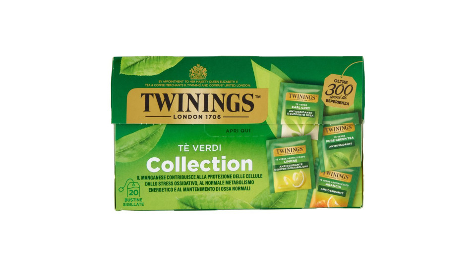 Twinings Tè Verdi Collection Confezione Con 5 Diversi Tè Verdi Aromatizzati 20 Filtri The 40 G