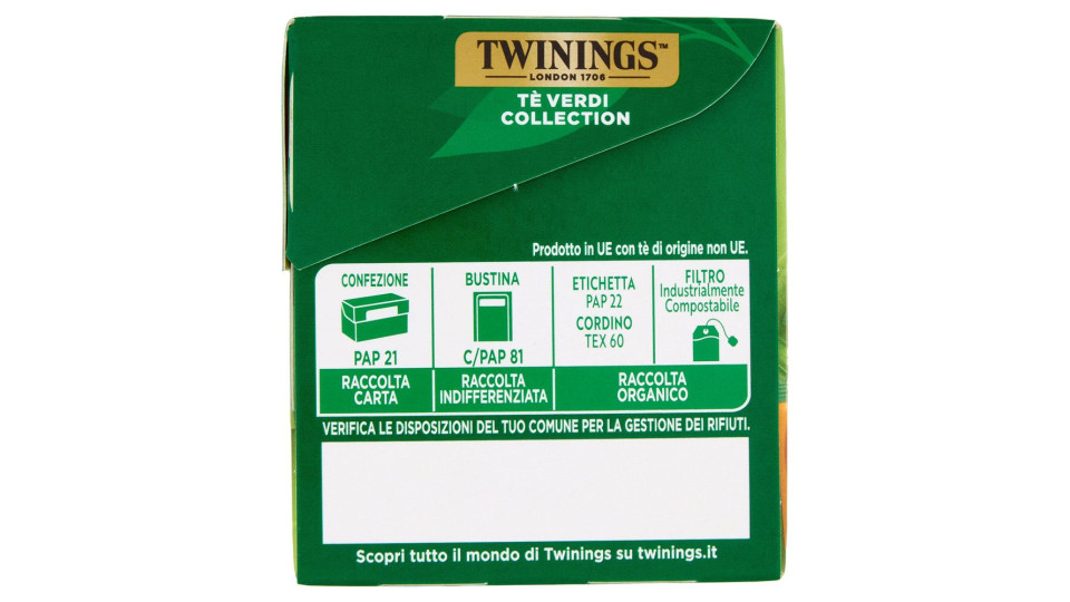 Twinings Tè Verdi Collection Confezione Con 5 Diversi Tè Verdi Aromatizzati 20 Filtri The 40 G