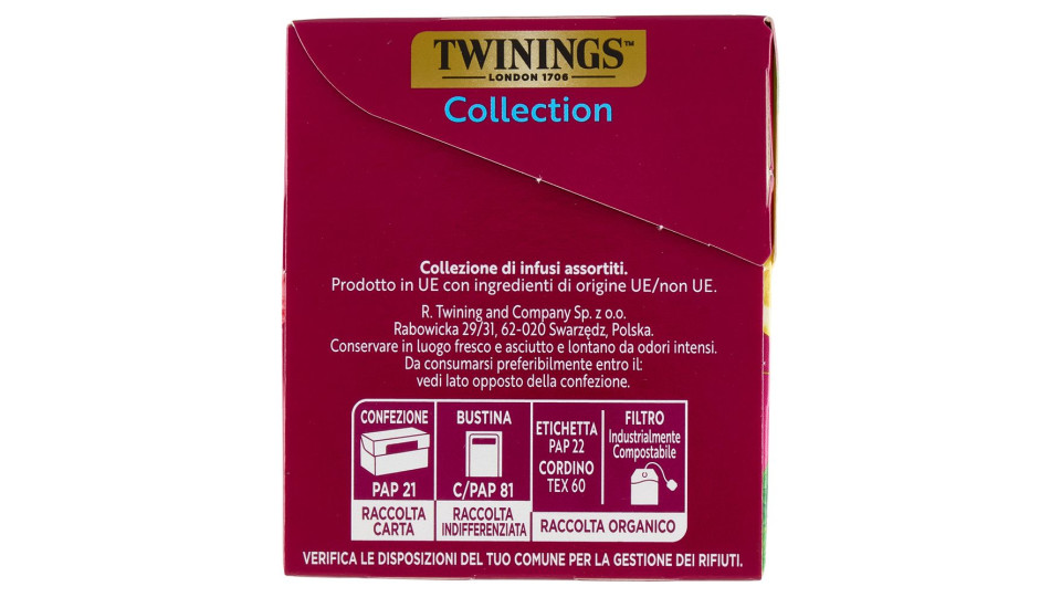 Twinings Infusi Collection Confezione Con 5 Diversi Infusi 20 Filtri 36 G