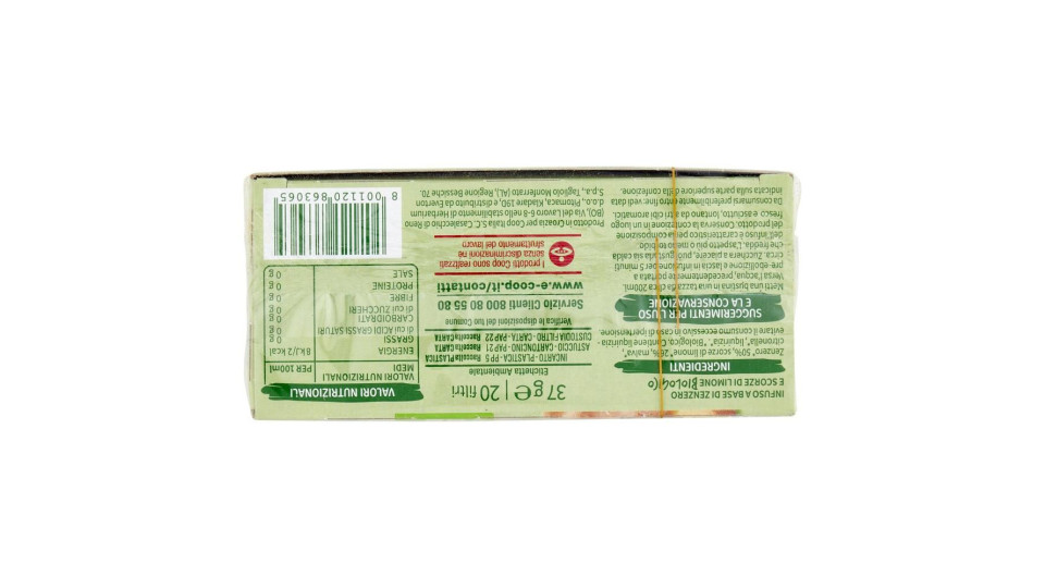 Infuso Zenzero E Scorze Di Limone Biologico 20 Filtri 37 G