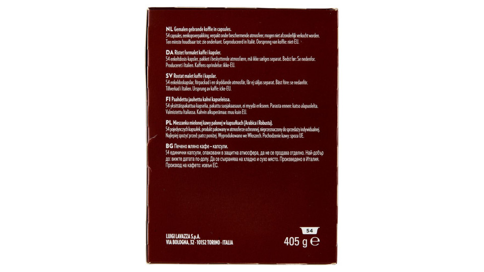 Lavazza A Modo Mio Suerte Nero 54 Capsule 405 G