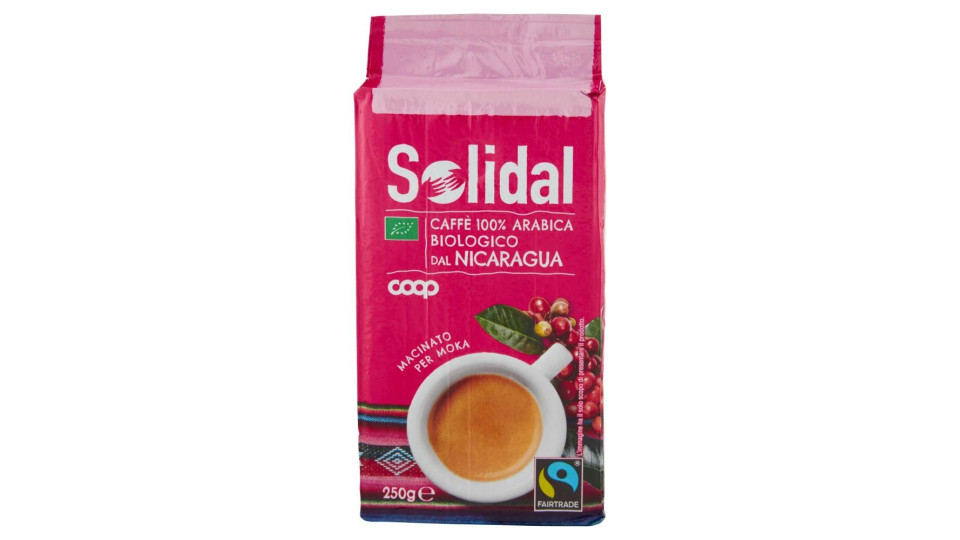 Caffè 100% Arabica Biologico Dal Nicaragua Macinato Per Moka 250 G