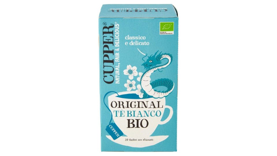 Cupper Tè Bianco Biologico, Antiossidante, Gusto Classico E Delicato, 20 Bustine 34 G