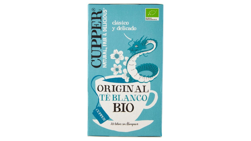 Cupper Tè Bianco Biologico, Antiossidante, Gusto Classico E Delicato, 20 Bustine 34 G