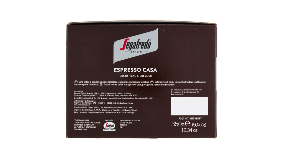 Segafredo Zanetti Espresso Casa Cialde Compostabili* 50 X 7 G