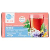 Plus Tisana Detox Ortica, Cicoria, Tarassaco, Sambuco, Ginepro, Ribes Nero E Limone 20 Filtri 50 G