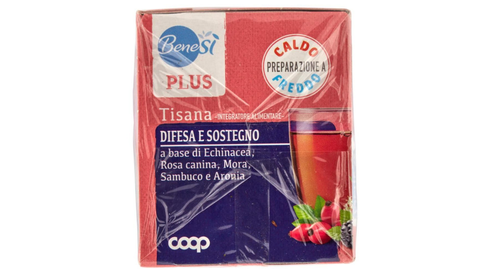 Plus Tisana Difesa E Sostegno A Base Di Echinacea, Rosa Canina, Mora, Sambuco E Aronia 20 Filtri 50g
