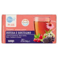 Plus Tisana Difesa E Sostegno A Base Di Echinacea, Rosa Canina, Mora, Sambuco E Aronia 20 Filtri 50g