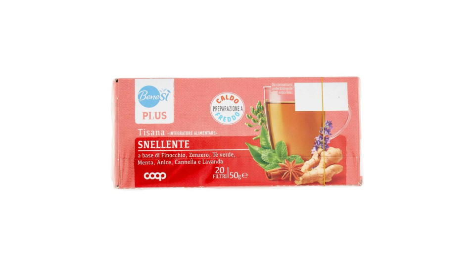 Plus Tisana Snellente Finocchio, Zenzero, Tè Verde, Menta, Anice, Cannella E Lavanda 20 Filtri 50 G