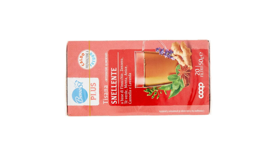 Plus Tisana Snellente Finocchio, Zenzero, Tè Verde, Menta, Anice, Cannella E Lavanda 20 Filtri 50 G