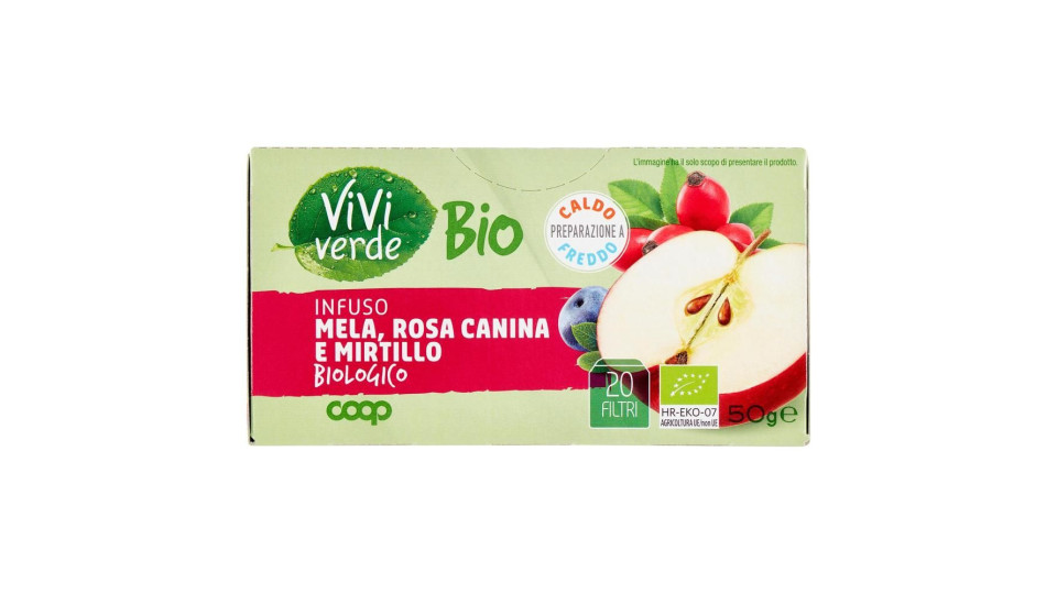 Infuso Mela, Rosa Canina E Mirtillo Biologico 20 Filtri 50 G