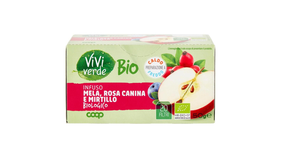 Infuso Mela, Rosa Canina E Mirtillo Biologico 20 Filtri 50 G