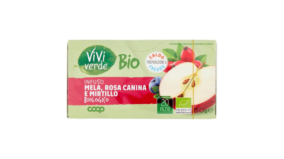 Infuso Mela, Rosa Canina E Mirtillo Biologico 20 Filtri 50 G