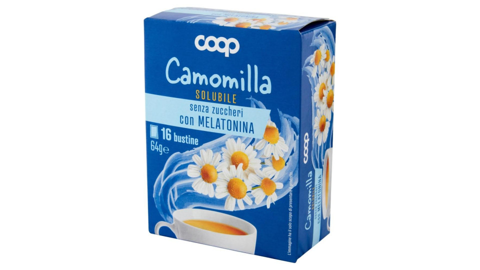 Camomilla Solubile Senza Zuccheri Con Melatonina 16 Bustine 64 G