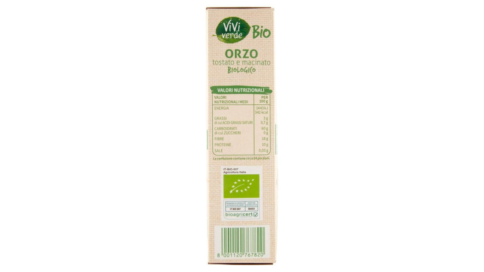Orzo Tostato E Macinato Biologico 500 G