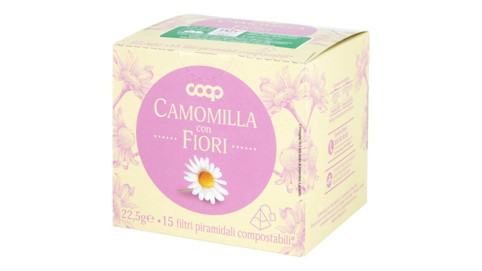 Camomilla Con Fiori 15 Filtri Piramidali Compostabili* 22,5 G
